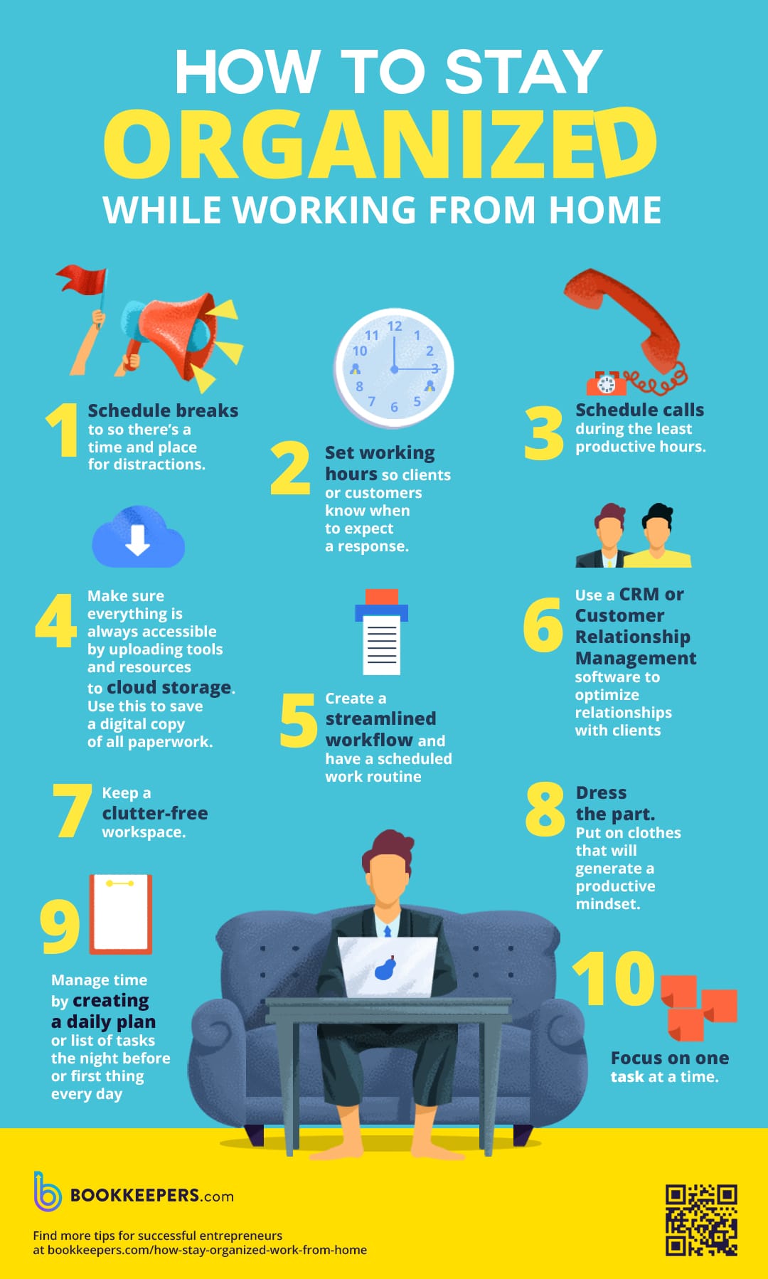 How To Stay Organized While Working From Home (11 Ways) [INFOGRAPHIC]