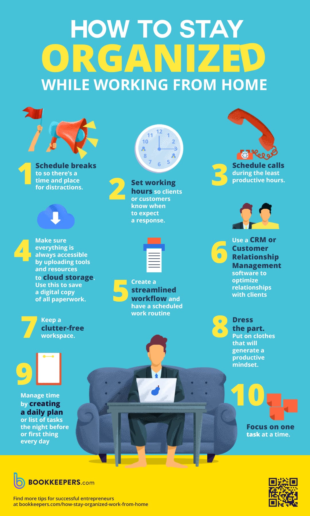 how-to-stay-organized-while-working-from-home-11-ways-infographic