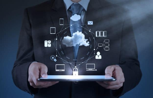 Businessman hand working with a Cloud Computing diagram on the new computer | Administrative Control | 10 Benefits of Cloud Computing For Your Business